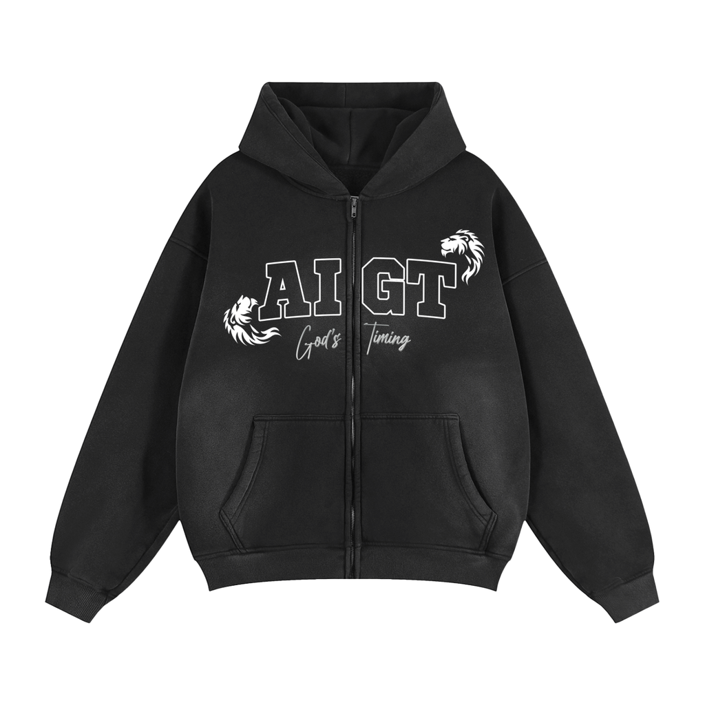 A.I.G.T Sunfade Two-way Zipper Fleece Hoodie